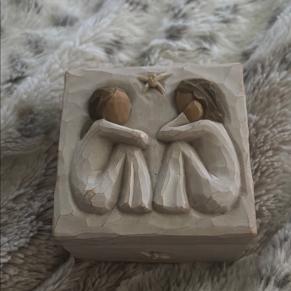 Carved Figurine Keepsake Box